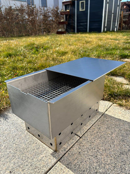 Tischräucherofen - Edelstahl - "Schuhschachtel"